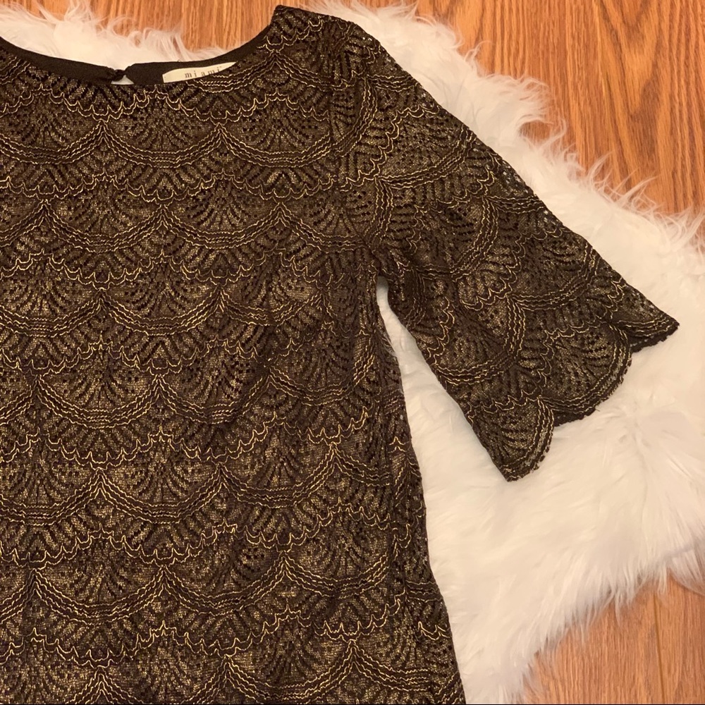 Miami Lace Overlay Metallic Dress - Picture 2 of 13